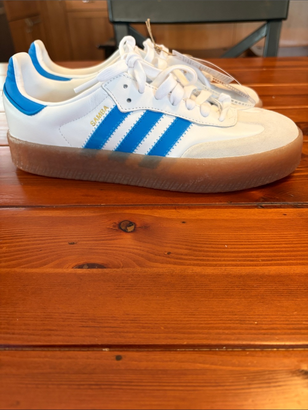 adidas  Samba platform 
Sneakers  NWT- White with Blue and Gum Sole
